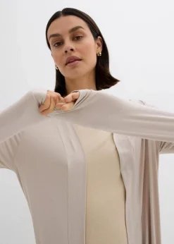 bonprix Shirts & Tops|Basics^Shirtjacke aus softem Viskose-Mix steingrau