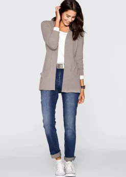 bonprix Bekleidung·Röcke|Basics^Shirtjacke aus softem Viskose-Mix naturstein