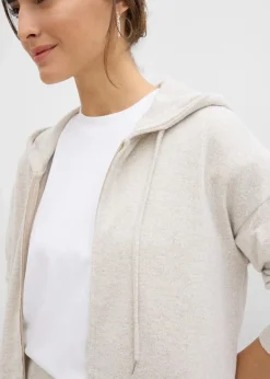 bonprix Bekleidung·Umstandsmode|Strickmode^Shirtjacke in Strickoptik aus Viskose-Mix hellsand meliert