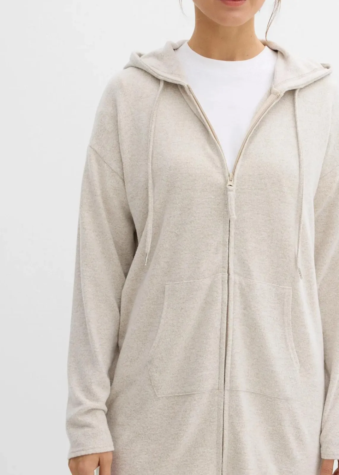 bonprix Bekleidung·Umstandsmode|Strickmode^Shirtjacke in Strickoptik aus Viskose-Mix hellsand meliert