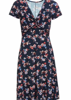 bonprix Nachhaltigere Materialien|Kleider^Shirtkleid dunkelblau geblümt