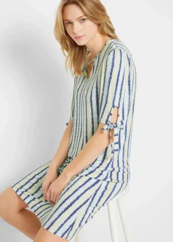 John Baner JEANSWEAR Kleider^Shirtkleid blau/weiss gestreift