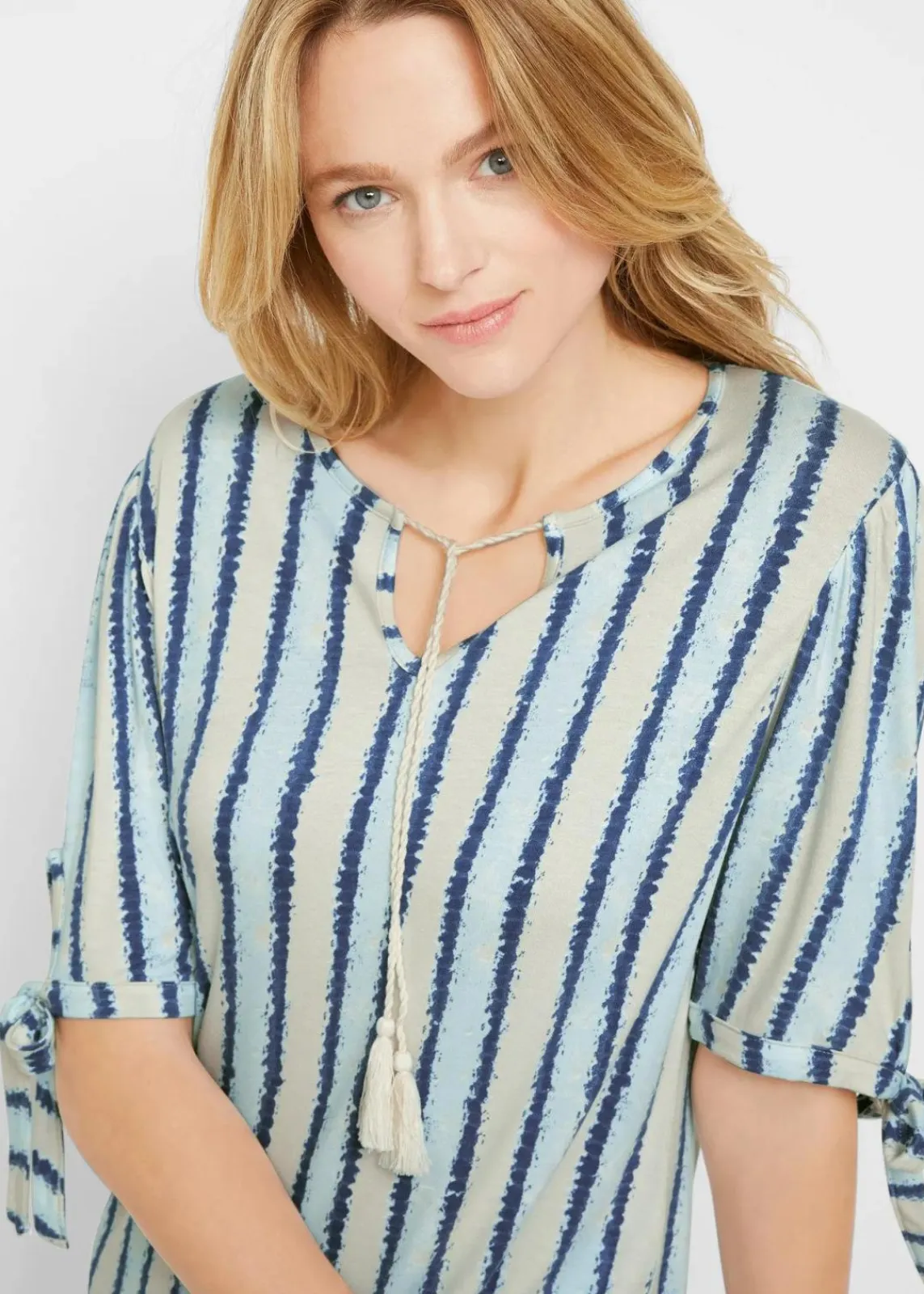 John Baner JEANSWEAR Kleider^Shirtkleid blau/weiss gestreift