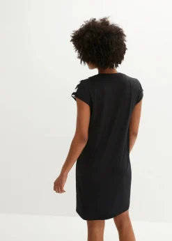 bonprix Kleider^Shirtkleid schwarz/weiß bedruckt