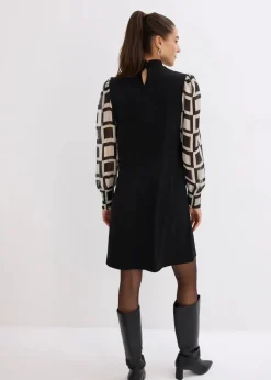 bonprix Bekleidung·Pullover & Strickjacken|Kleider^Shirtkleid schwarz/natur