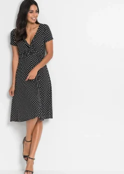bonprix Nachhaltigere Materialien|Kleider^Shirtkleid schwarz/weiß gepunktet