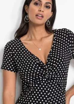 bonprix Nachhaltigere Materialien|Kleider^Shirtkleid schwarz/weiß gepunktet