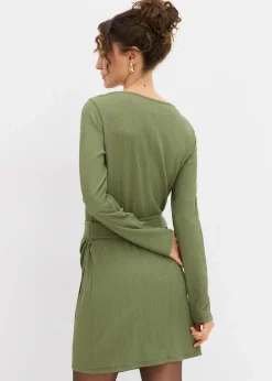 bonprix Bekleidung·Pullover & Strickjacken|Kleider^Shirtkleid aus Barcrêpe dunkelkhaki