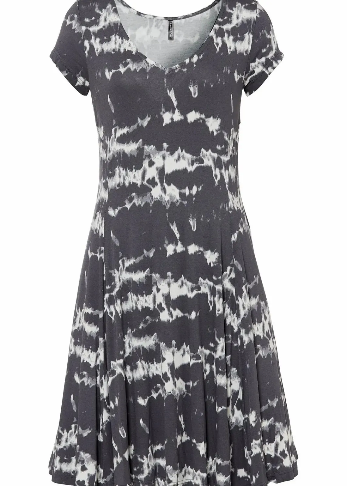 bonprix Nachhaltigere Materialien|Kleider^Shirtkleid aus fließender Viskose schiefergrau bedruckt