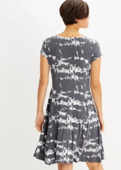 bonprix Nachhaltigere Materialien|Kleider^Shirtkleid aus fließender Viskose schiefergrau bedruckt