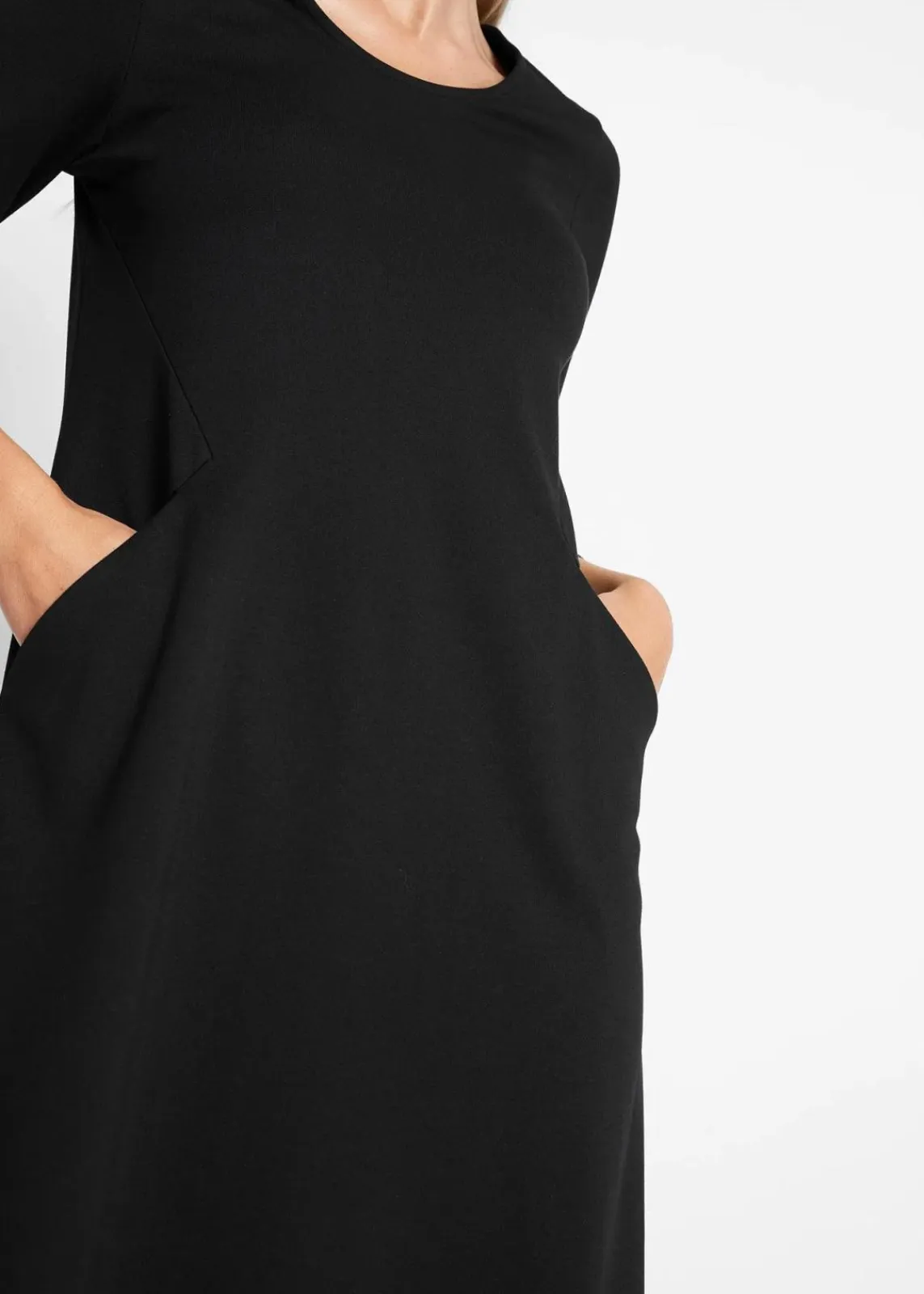 bonprix Bekleidung·Pullover & Strickjacken^Shirtkleid aus Punto di Roma schwarz