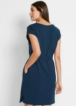 bonprix Nachhaltigere Materialien|Kleider^Shirtkleid aus reiner Baumwolle dunkelblau
