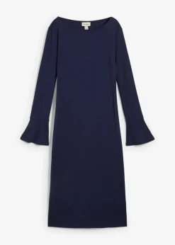 bonprix Bekleidung·Röcke|Bekleidung·Pullover & Strickjacken^Shirtkleid aus reiner Baumwolle dunkelblau