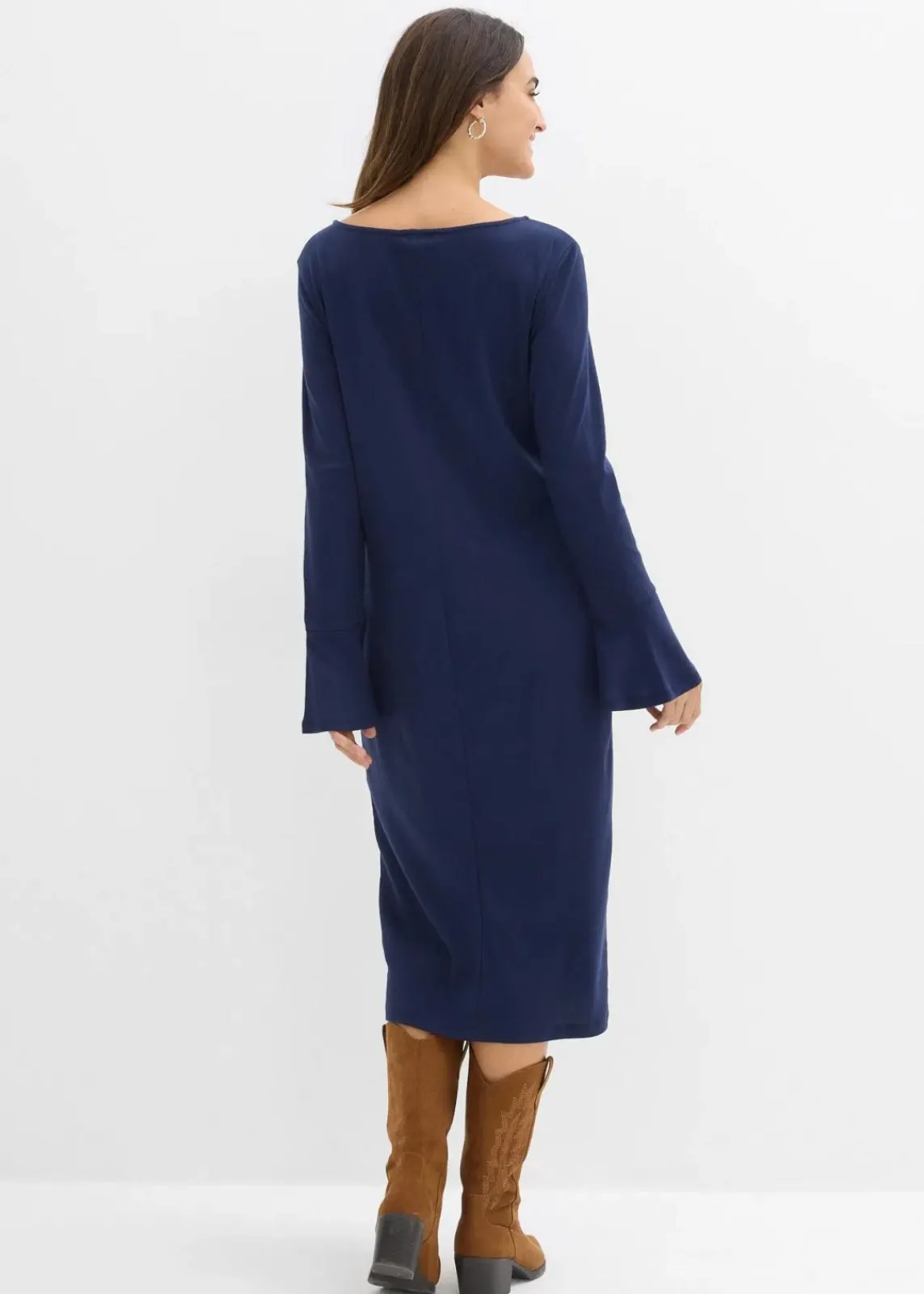 bonprix Bekleidung·Röcke|Bekleidung·Pullover & Strickjacken^Shirtkleid aus reiner Baumwolle dunkelblau