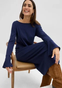 bonprix Bekleidung·Röcke|Bekleidung·Pullover & Strickjacken^Shirtkleid aus reiner Baumwolle dunkelblau