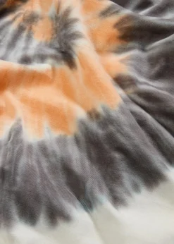 bonprix Kleider|Bekleidung·Pullover & Strickjacken^Shirtkleid aus reiner Baumwolle rauchgrau/orange/weiß bedruckt