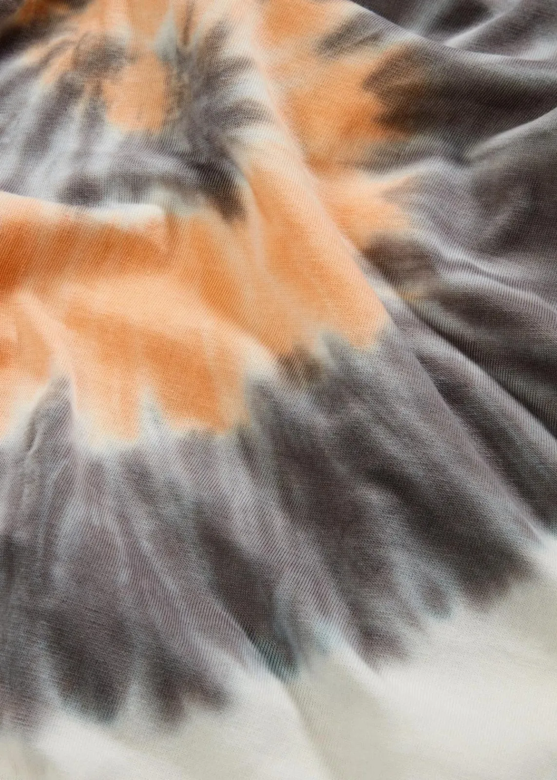 bonprix Kleider|Bekleidung·Pullover & Strickjacken^Shirtkleid aus reiner Baumwolle rauchgrau/orange/weiß bedruckt