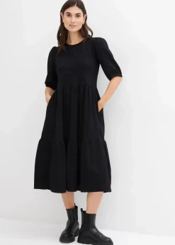 bonprix Bekleidung·Pullover & Strickjacken|Kleider^Shirtkleid aus reiner Baumwolle schwarz
