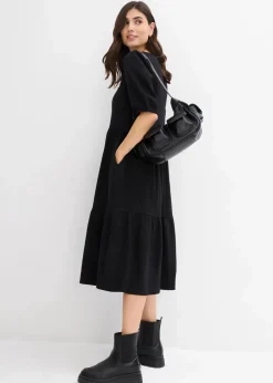 bonprix Bekleidung·Pullover & Strickjacken|Kleider^Shirtkleid aus reiner Baumwolle schwarz