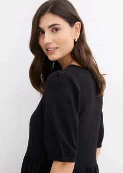bonprix Bekleidung·Pullover & Strickjacken|Kleider^Shirtkleid aus reiner Baumwolle schwarz
