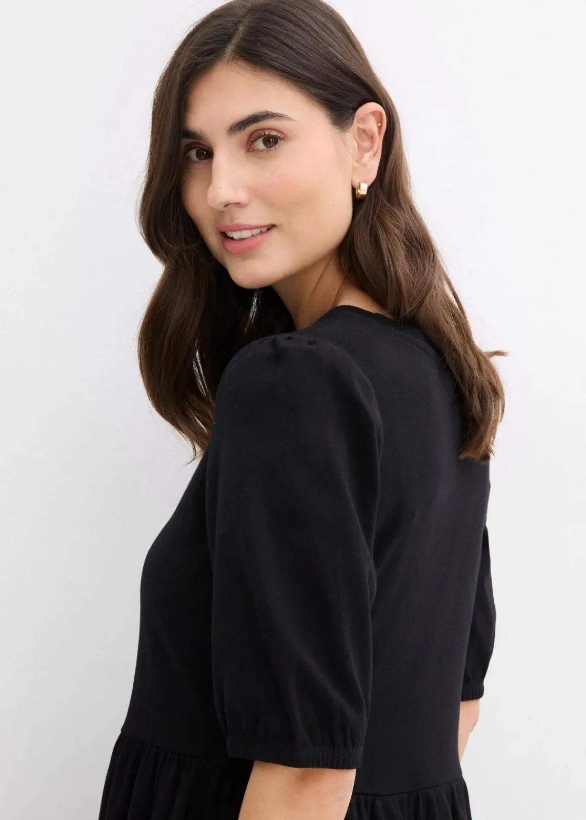 bonprix Bekleidung·Pullover & Strickjacken|Kleider^Shirtkleid aus reiner Baumwolle schwarz