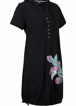 bonprix Strandmode|Bademode·Strandmode^Shirtkleid aus reiner Baumwolle schwarz