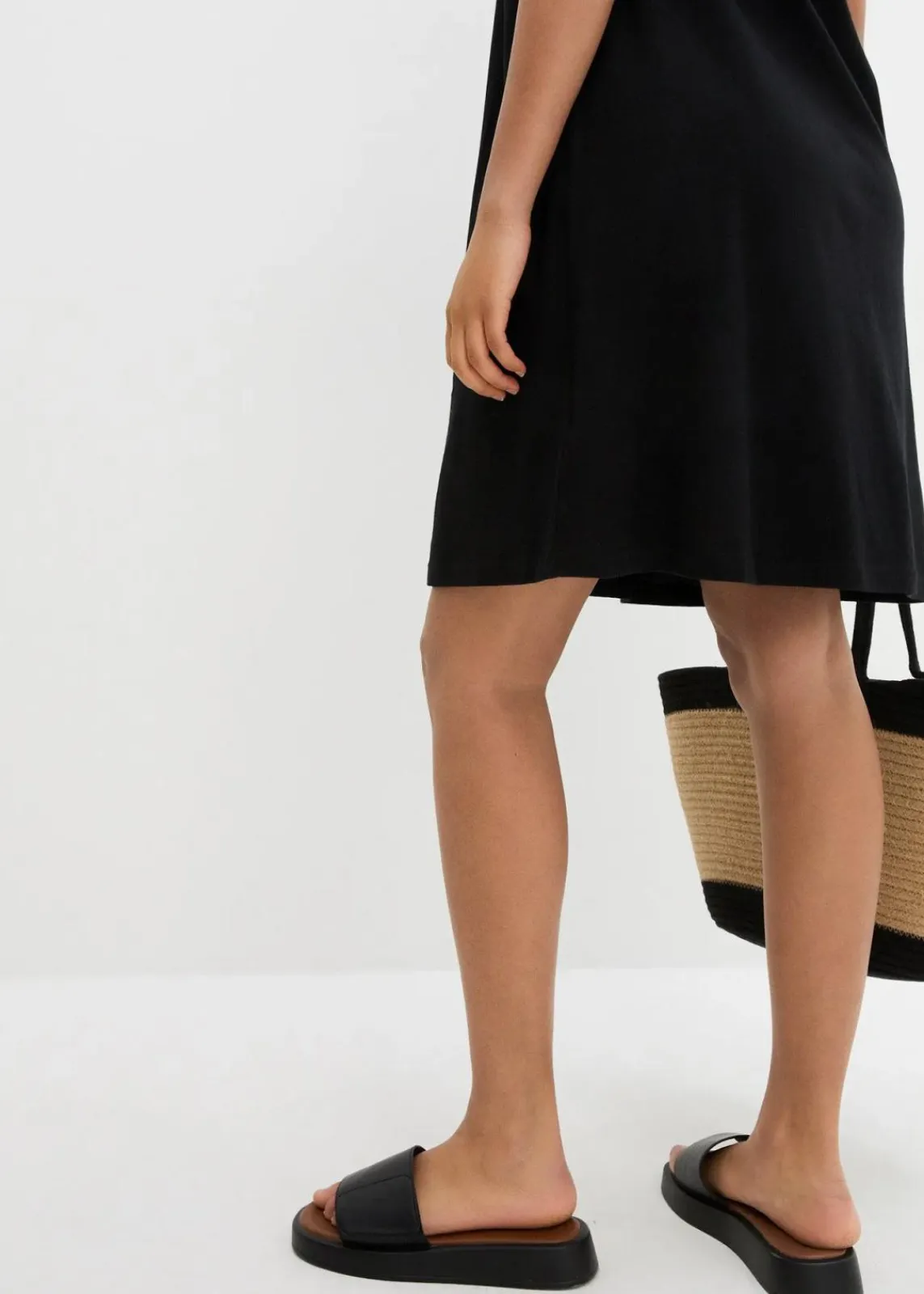 bonprix Kleider|Nachhaltigere Materialien^Shirtkleid aus reiner Bio-Baumwolle schwarz