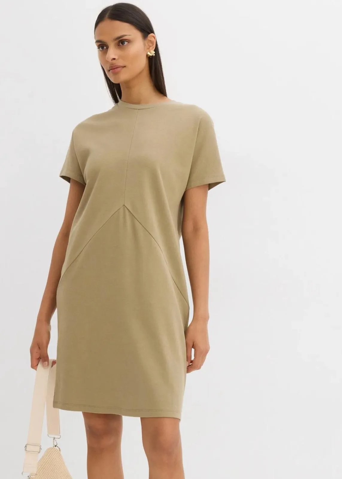 bonprix Bekleidung·Pullover & Strickjacken|Kleider^Shirtkleid aus reiner Bio-Baumwolle new khaki