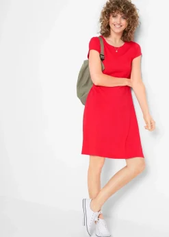 bonprix Nachhaltigere Materialien|Kleider^Shirtkleid aus reiner Bio-Baumwolle erdbeere