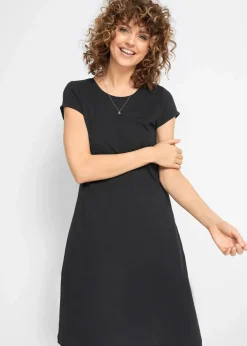bonprix Bekleidung·Röcke|Bekleidung·Pullover & Strickjacken^Shirtkleid aus reiner Bio-Baumwolle schwarz