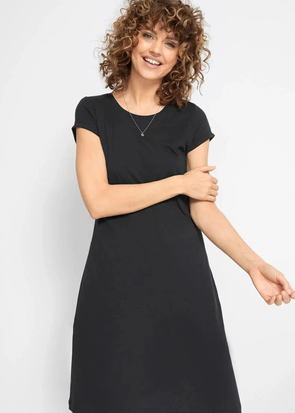 bonprix Bekleidung·Röcke|Bekleidung·Pullover & Strickjacken^Shirtkleid aus reiner Bio-Baumwolle schwarz