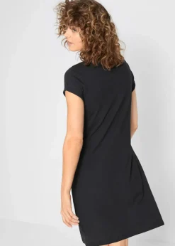 bonprix Bekleidung·Röcke|Bekleidung·Pullover & Strickjacken^Shirtkleid aus reiner Bio-Baumwolle schwarz