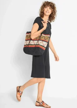 bonprix Bekleidung·Röcke|Bekleidung·Pullover & Strickjacken^Shirtkleid aus reiner Bio-Baumwolle schwarz