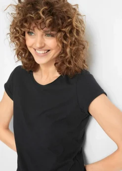 bonprix Bekleidung·Röcke|Bekleidung·Pullover & Strickjacken^Shirtkleid aus reiner Bio-Baumwolle schwarz