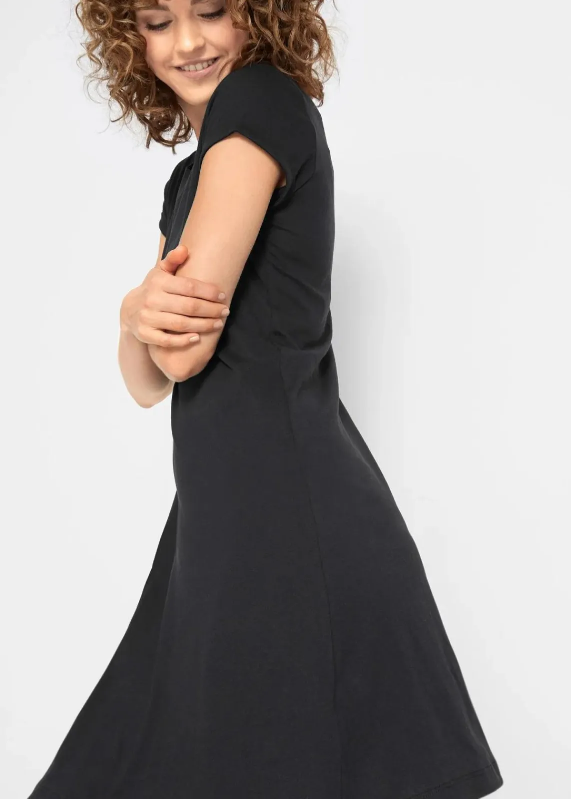 bonprix Bekleidung·Röcke|Bekleidung·Pullover & Strickjacken^Shirtkleid aus reiner Bio-Baumwolle schwarz