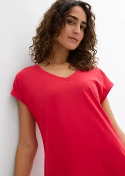 bonprix Nachhaltigere Materialien|Kleider^Shirtkleid aus reiner Bio-Baumwolle (2er Pack) dunkelblau/tiefrot