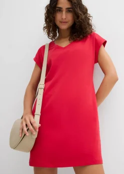 bonprix Nachhaltigere Materialien|Kleider^Shirtkleid aus reiner Bio-Baumwolle (2er Pack) dunkelblau/tiefrot