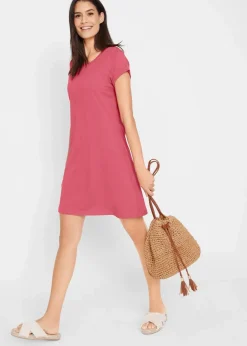 bonprix Nachhaltigere Materialien|Kleider^Shirtkleid aus reiner Bio-Baumwolle rauchhimbeere