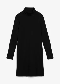 bonprix Kleider|Basics^Shirtkleid aus schwerer elastischer Ripp-Qualität schwarz