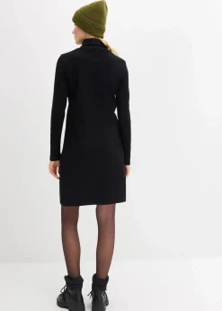 bonprix Kleider|Basics^Shirtkleid aus schwerer elastischer Ripp-Qualität schwarz