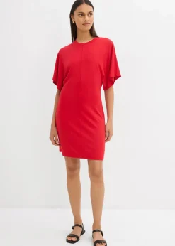 bonprix Kleider^Shirtkleid aus softem Punto di Roma salsarot