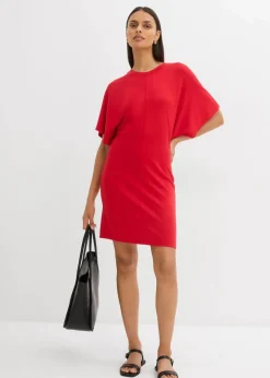 bonprix Kleider^Shirtkleid aus softem Punto di Roma salsarot