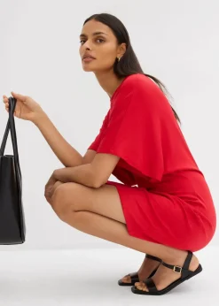 bonprix Kleider^Shirtkleid aus softem Punto di Roma salsarot