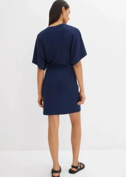 bonprix Kleider^Shirtkleid aus softem Punto di Roma dunkelblau