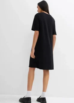bonprix Kleider^Shirtkleid in A-Linie aus Viskose-Mix schwarz