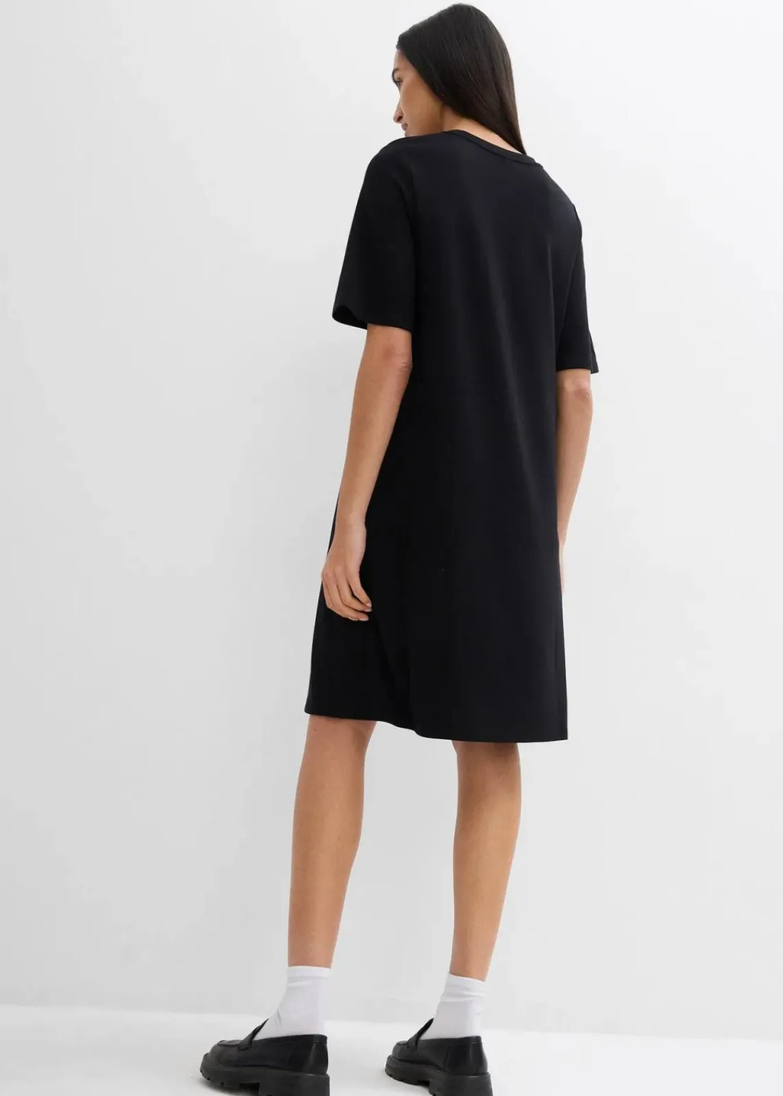 bonprix Kleider^Shirtkleid in A-Linie aus Viskose-Mix schwarz