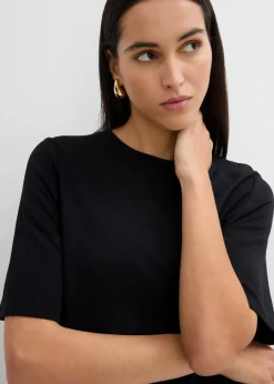 bonprix Kleider^Shirtkleid in A-Linie aus Viskose-Mix schwarz