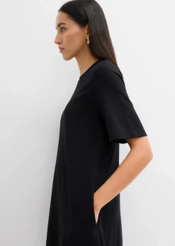 bonprix Kleider^Shirtkleid in A-Linie aus Viskose-Mix schwarz