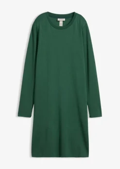 bonprix Kleider|Bekleidung·Pullover & Strickjacken^Shirtkleid in A-Linie aus Viskose-Mix dunkelgrün