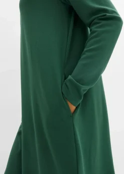 bonprix Kleider|Bekleidung·Pullover & Strickjacken^Shirtkleid in A-Linie aus Viskose-Mix dunkelgrün